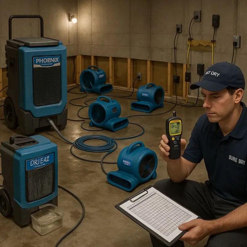 Structural Drying and Dehumidification process in Waynesboro, TN